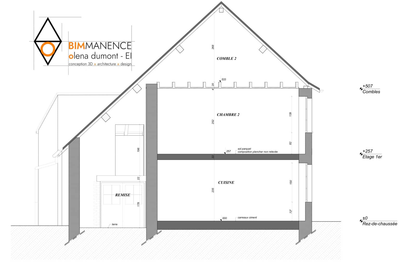 Etat des lieux Conception 3D BIM Manence Olena Dumont Architecte concept projet bim modeling design (5) dépôt permis de construire