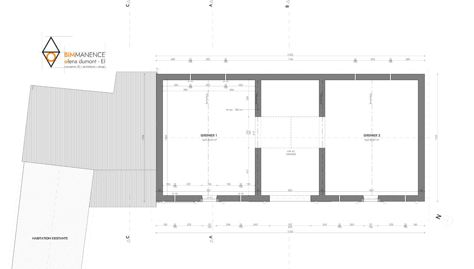Etat des lieux Conception 3D BIM Manence Olena Dumont Architecte concept projet bim modeling design (8) dépôt permis de construire